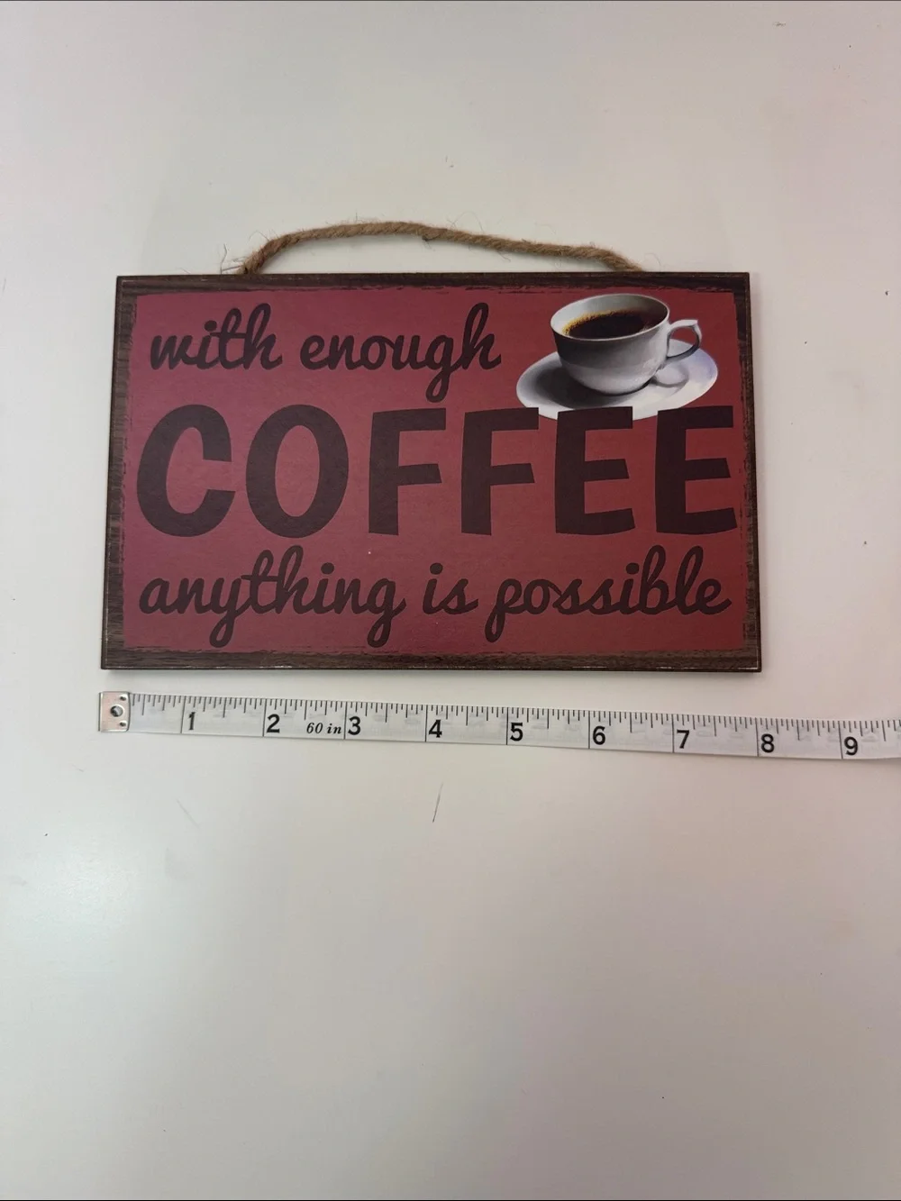 Red Coffee Wall Sign - Inspirational Kitchen Decor